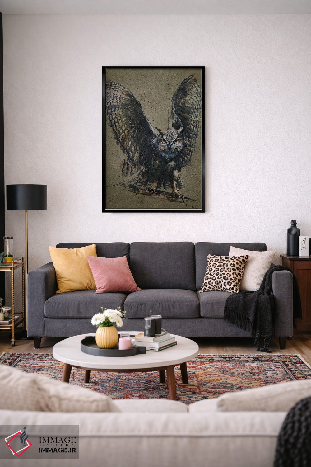 تابلو دکوراتیو جغد اثر کنستانتین کالینین - D3B