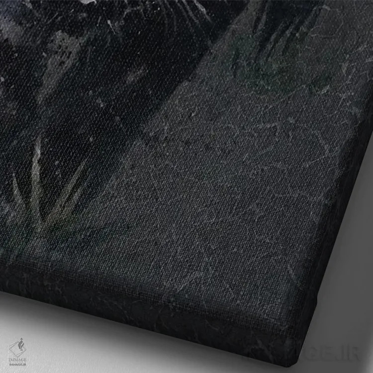 تابلو دکوراتیو پلنگ سیاه اثر کنستانتین کالینین - نمای نزدیک بافت بوم