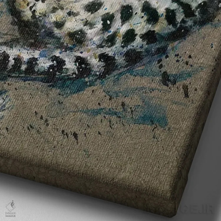 تابلو دکوراتیو بچه پلنگ های برفی اثر کنستانتین کالینین - نمای نزدیک بافت بوم