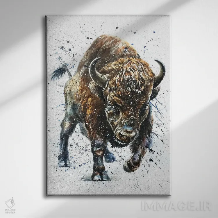 تابلو دکوراتیو بوفالو II اثر کنستانتین کالینین - نمای روبهرو روی دیوار