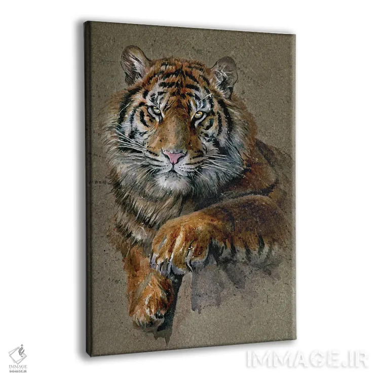 تابلو دکوراتیو ببر قهوه ای اثر کنستانتین کالینین - نمای پرسپکتیو محصول