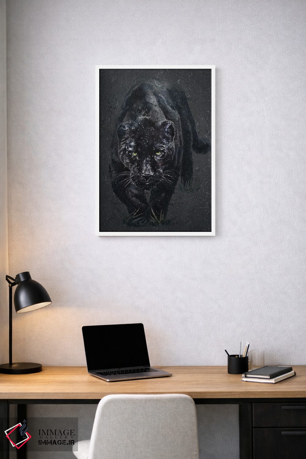 تابلو دکوراتیو پلنگ سیاه اثر کنستانتین کالینین - D1W