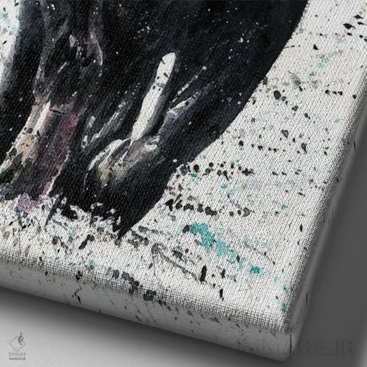 تابلو دکوراتیو بوفالو III اثر کنستانتین کالینین - نمای نزدیک بافت بوم