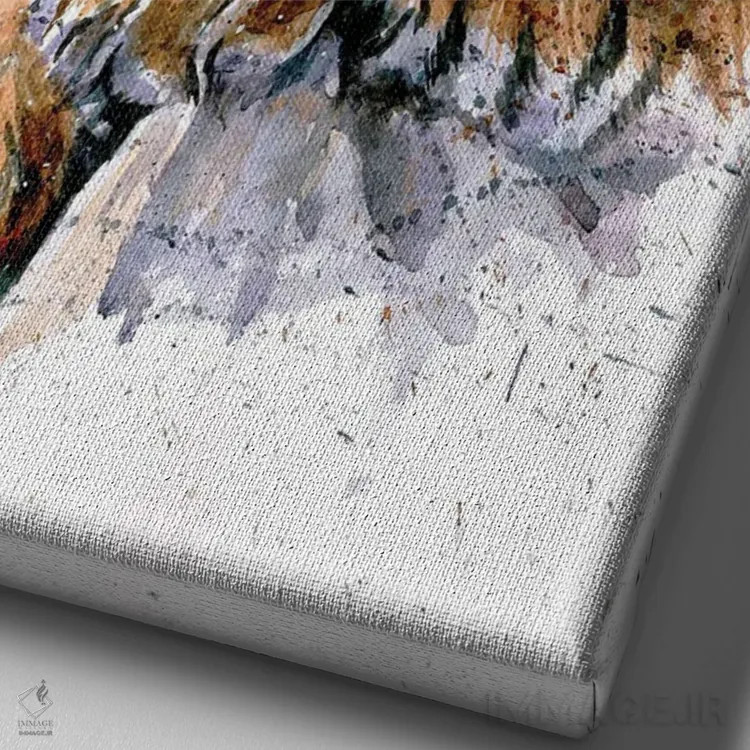 تابلو دکوراتیو ببر II اثر کنستانتین کالینین - نمای نزدیک بافت بوم