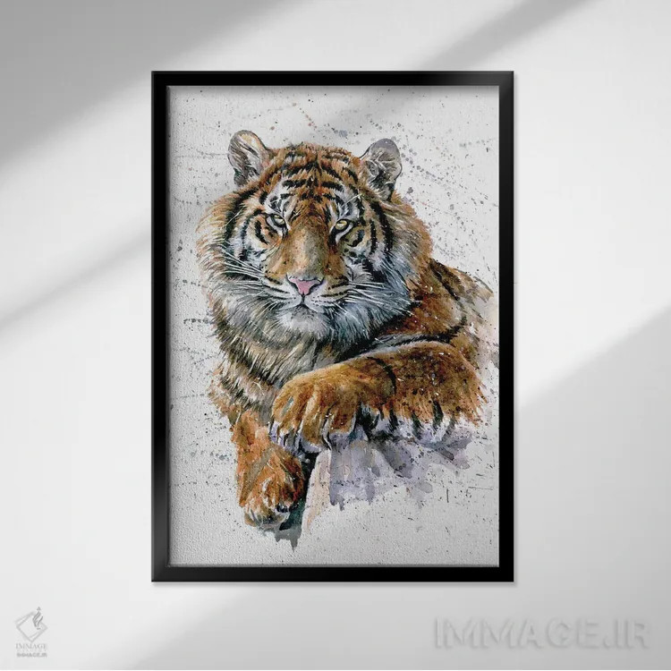 تابلو دکوراتیو ببر II اثر کنستانتین کالینین - نمای قابدار مشکی