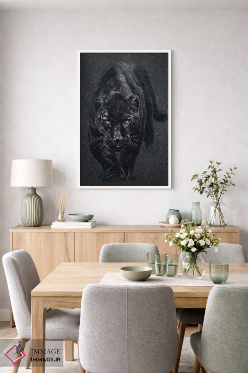 تابلو دکوراتیو پلنگ سیاه اثر کنستانتین کالینین - D5W