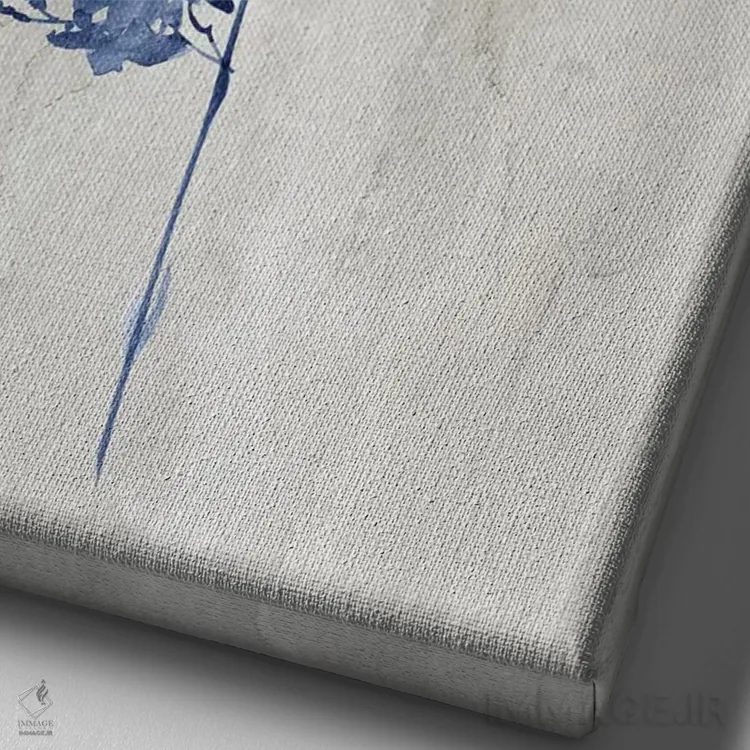 تابلو مینیمال گیاهان نیلی IV اثر کنراد ناتسن - نمای نزدیک بافت بوم