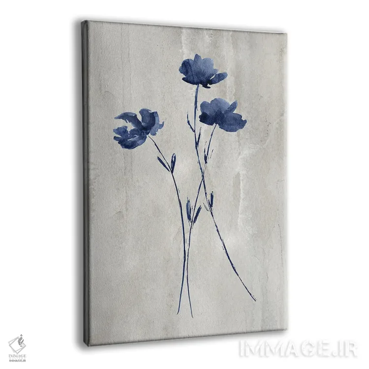 تابلو مینیمال گیاهان نیلی III اثر کنراد ناتسن - نمای پرسپکتیو محصول