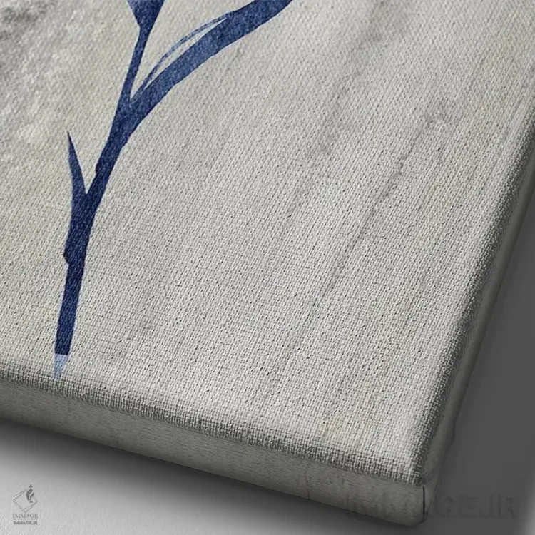 تابلو مینیمال گیاهان نیلی II اثر کنراد ناتسن - نمای نزدیک بافت بوم