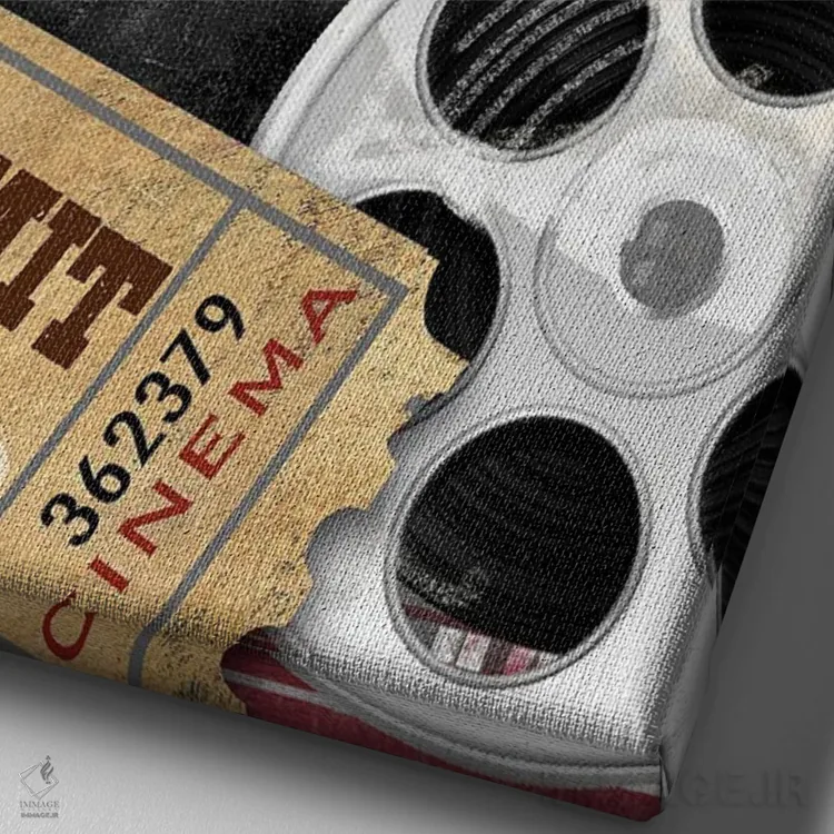 تابلو دکوراتیو شب فیلم II اثر کنراد ناتسن - نمای نزدیک بافت بوم