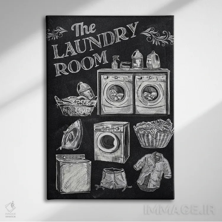 تابلو دکوراتیو رختشویخانه اثر کنراد ناتسن - نمای روبهرو روی دیوار
