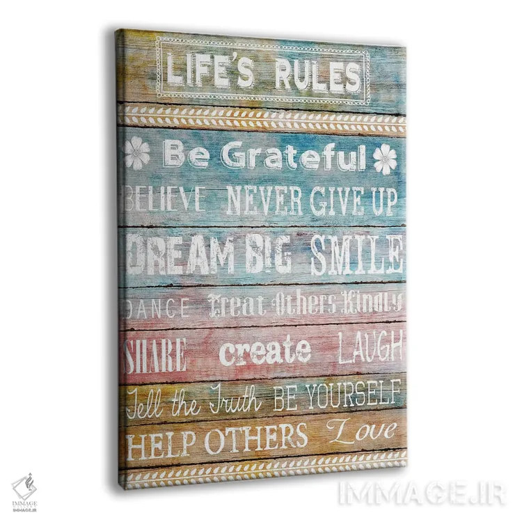 تابلو دکوراتیو قوانین زندگی اثر کنراد ناتسن - نمای پرسپکتیو محصول