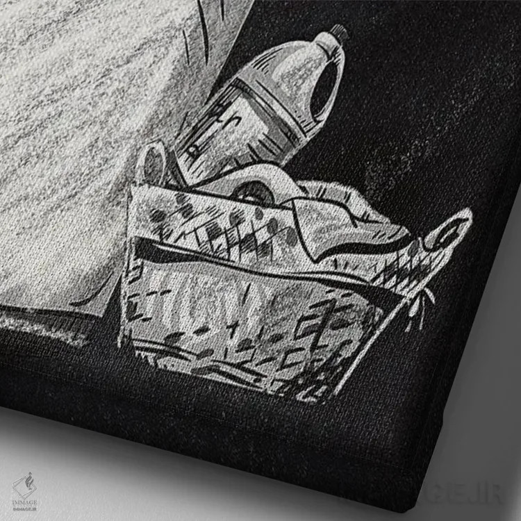 تابلو دکوراتیو دردهایت را بشوی اثر کنراد ناتسن - نمای نزدیک بافت بوم