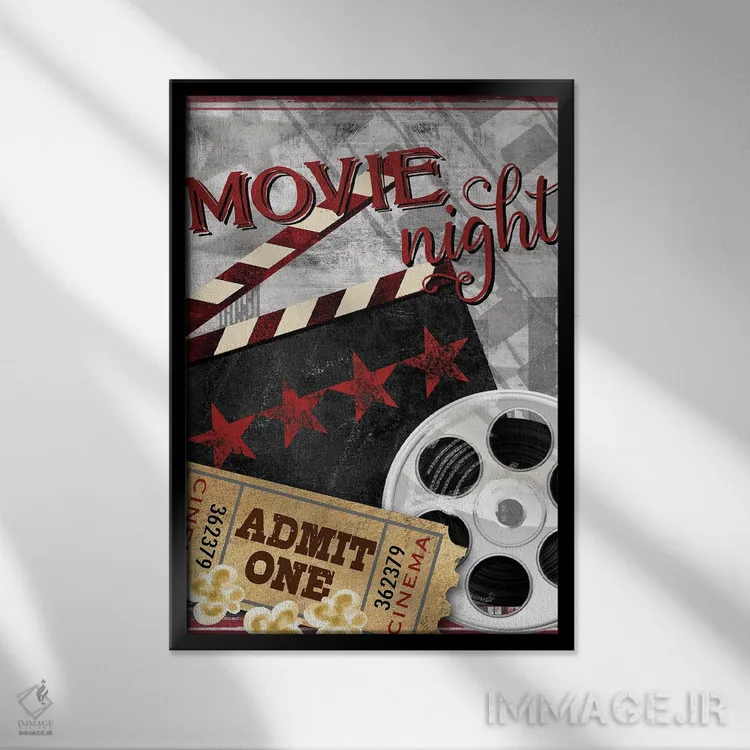 تابلو دکوراتیو شب فیلم II اثر کنراد ناتسن - نمای قابدار مشکی