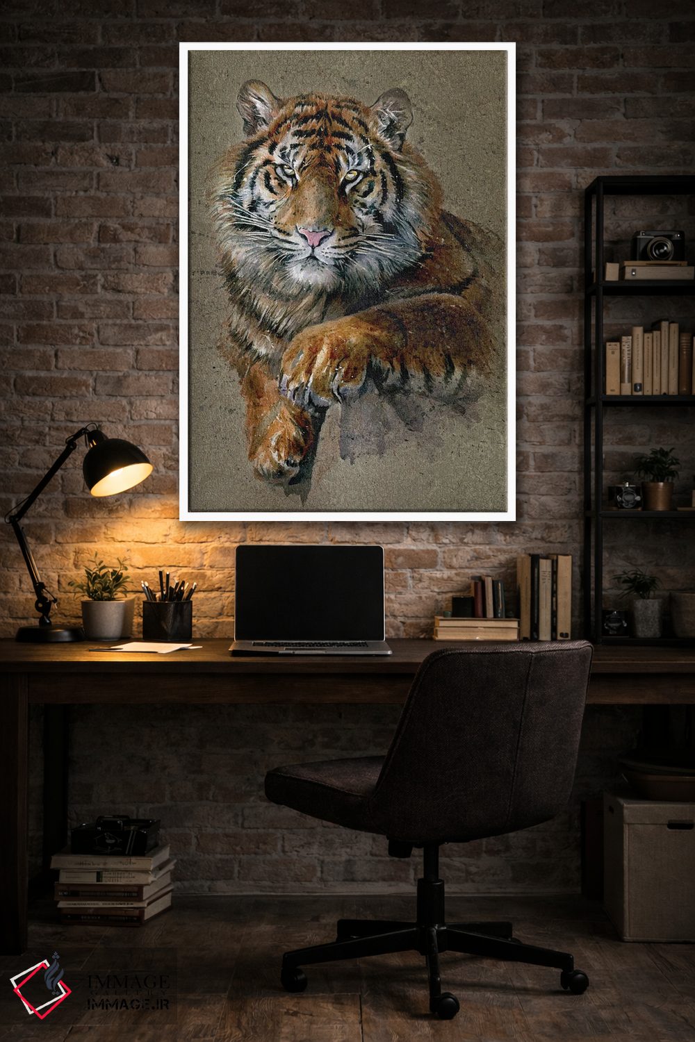 تابلو دکوراتیو ببر قهوه ای اثر کنستانتین کالینین - D2W