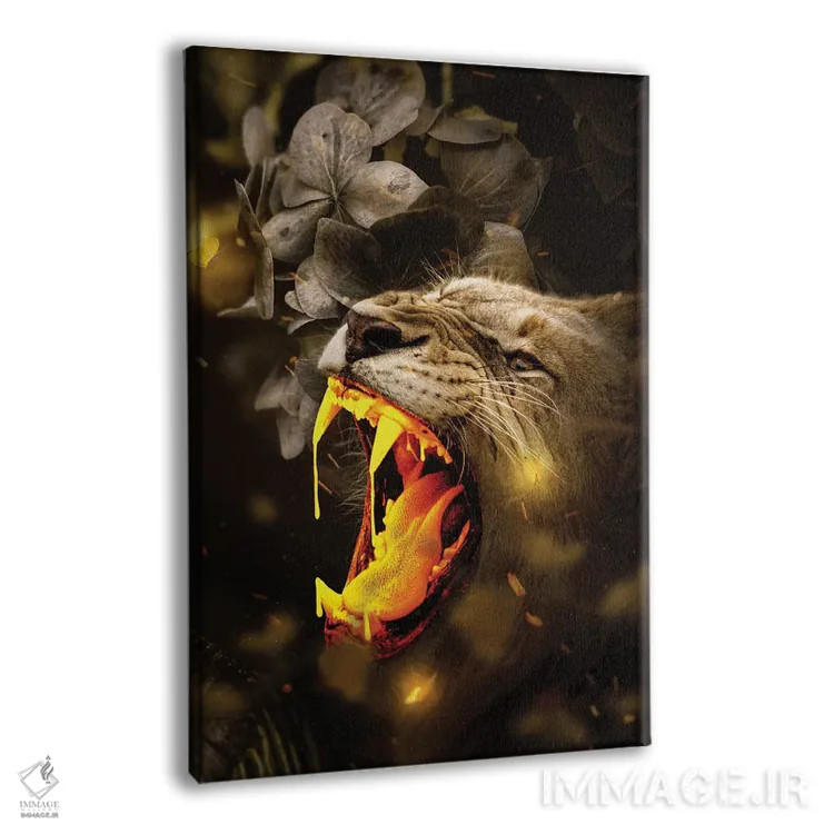 تابلو دکوراتیو شیر طلایی اثر میلوش کارانوویچ - نمای پرسپکتیو محصول