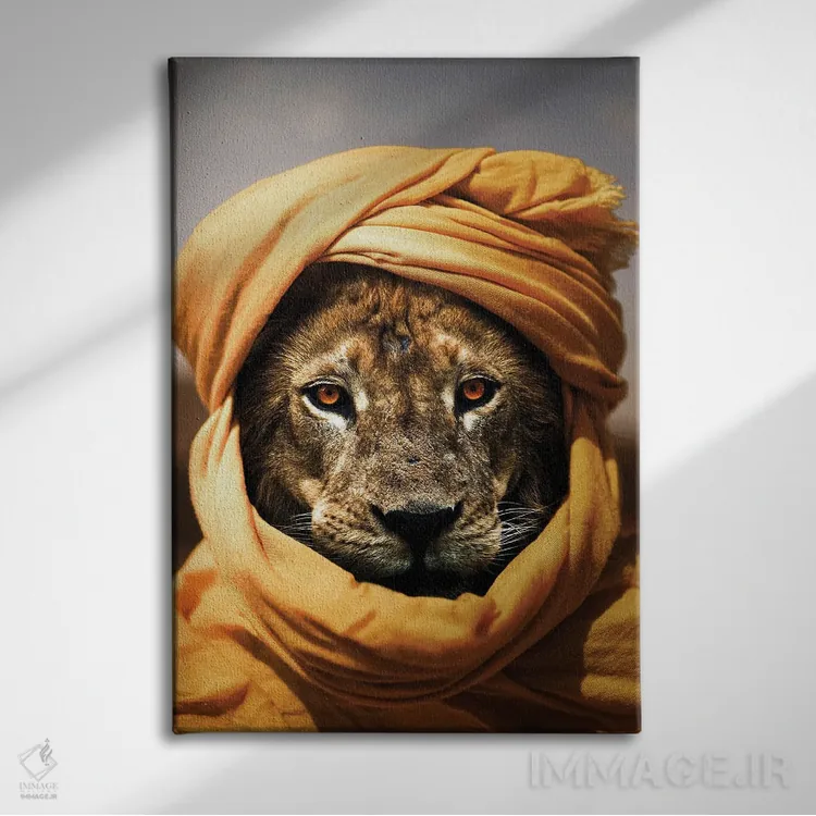 تابلو دکوراتیو شیر II اثر میلوش کارانوویچ - نمای روبهرو روی دیوار