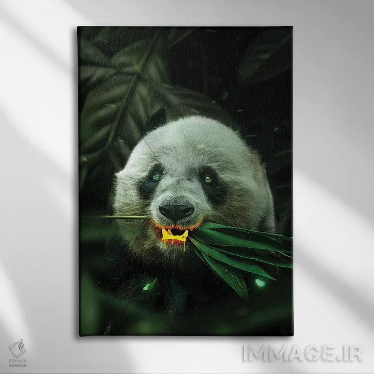 تابلو دکوراتیو پاندای طلایی اثر میلوش کارانوویچ - نمای روبهرو روی دیوار