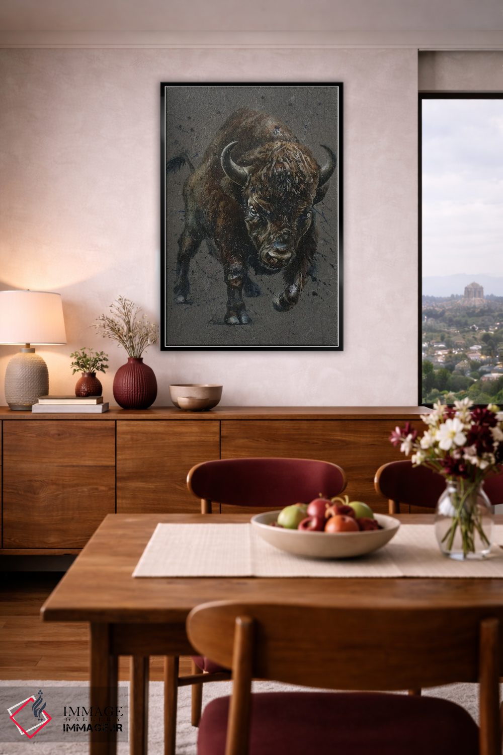 تابلو دکوراتیو بوفالوی قهوه ای اثر کنستانتین کالینین - D5B