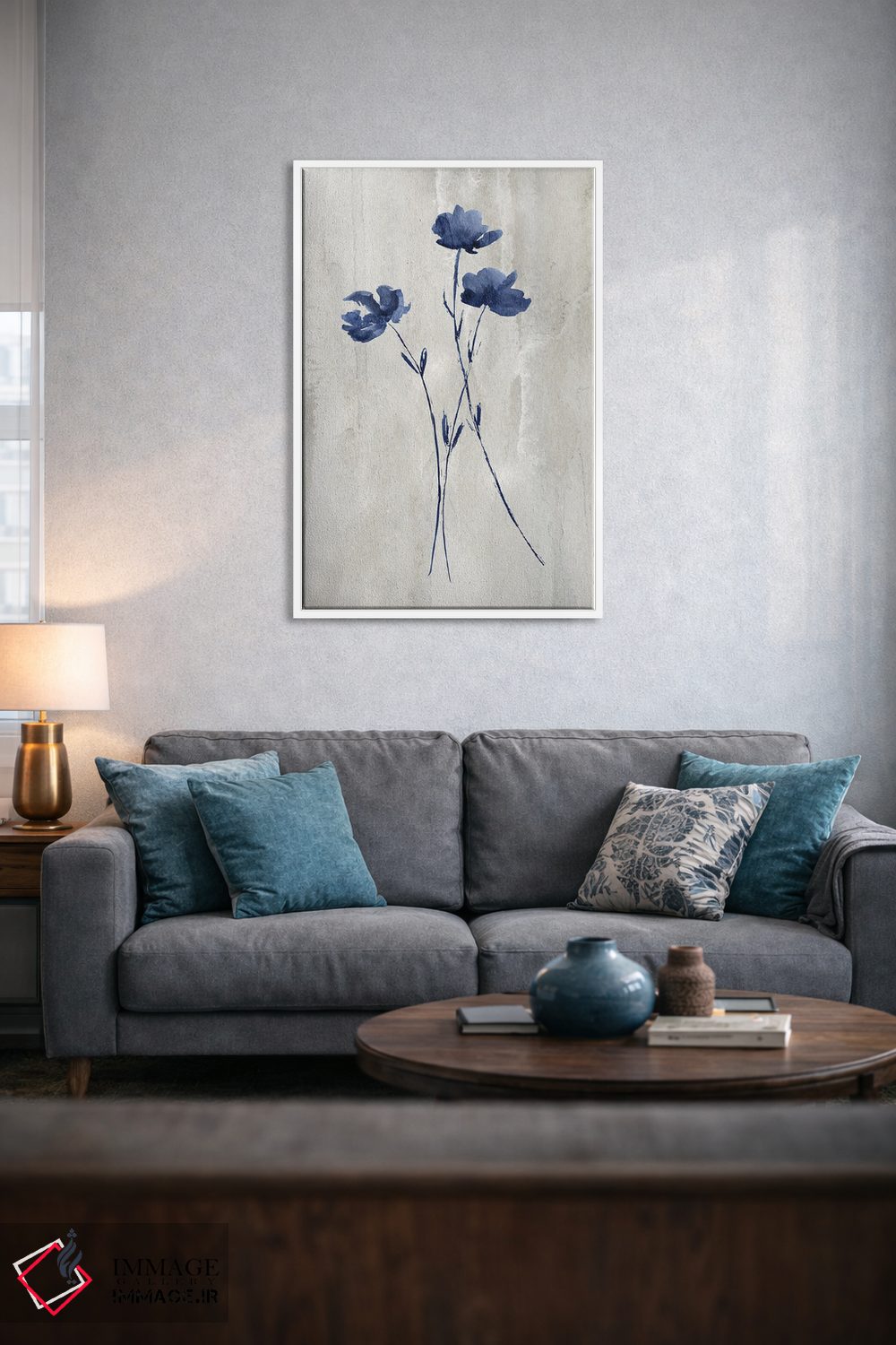 تابلو مینیمال گیاهان نیلی III اثر کنراد ناتسن - D3W