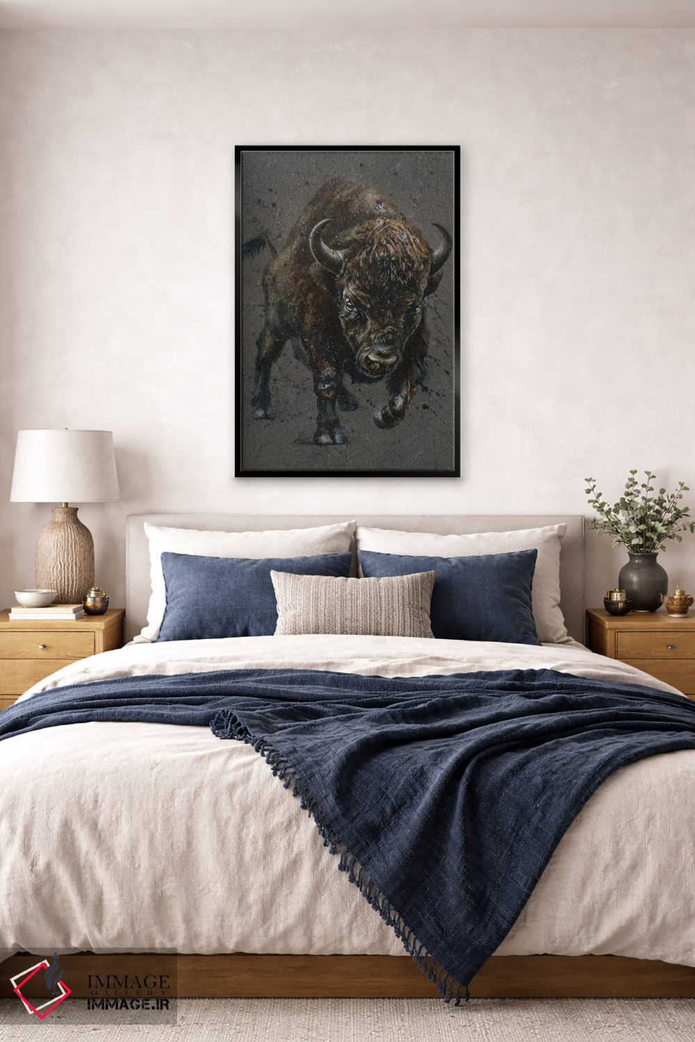 تابلو دکوراتیو بوفالوی قهوه ای اثر کنستانتین کالینین - D6B