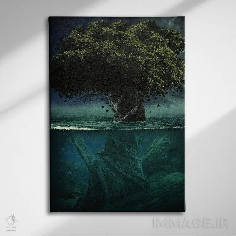 تابلو دکوراتیو تنها در اعماق اثر میلوش کارانوویچ - نمای روبهرو روی دیوار