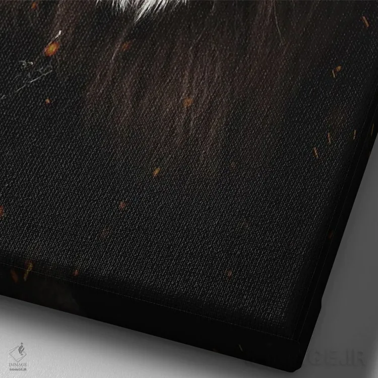 تابلو دکوراتیو شیر I اثر میلوش کارانوویچ - نمای نزدیک بافت بوم