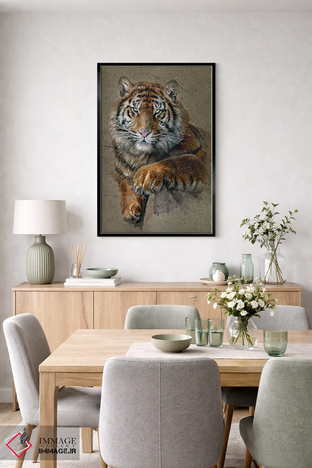 تابلو دکوراتیو ببر قهوه ای اثر کنستانتین کالینین - D5B