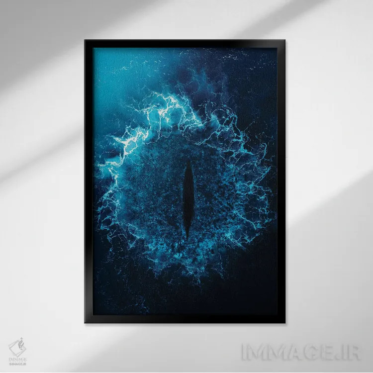 تابلو دکوراتیو چشم سائورون اثر میلوش کارانوویچ - نمای قابدار مشکی