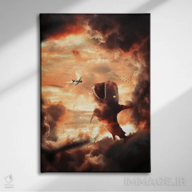 تابلو دکوراتیو کوسه ابری اثر میلوش کارانوویچ - نمای روبهرو روی دیوار