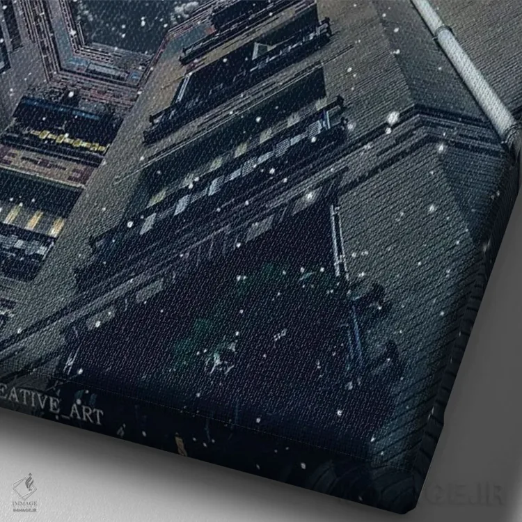 تابلو دکوراتیو روز زمین اثر میلوش کارانوویچ - نمای نزدیک بافت بوم