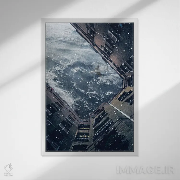 تابلو دکوراتیو روز زمین اثر میلوش کارانوویچ - نمای قابدار سفید