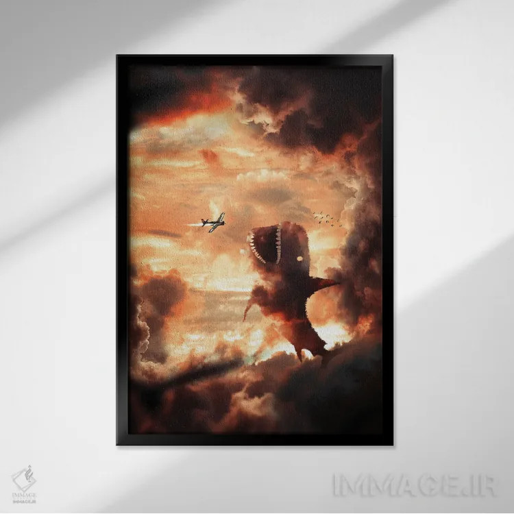 تابلو دکوراتیو کوسه ابری اثر میلوش کارانوویچ - نمای قابدار مشکی