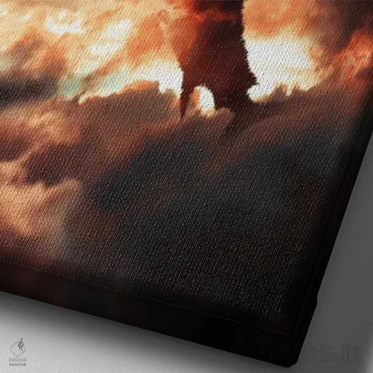 تابلو دکوراتیو کوسه ابری اثر میلوش کارانوویچ - نمای نزدیک بافت بوم