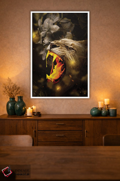 تابلو دکوراتیو شیر طلایی اثر میلوش کارانوویچ - D1W