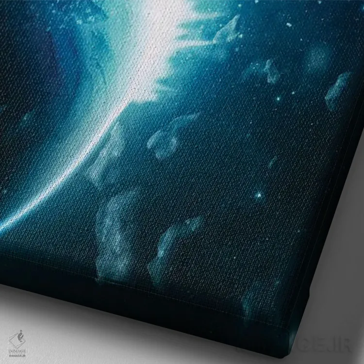 تابلو دکوراتیو کهکشان جهان اثر میلوش کارانوویچ - نمای نزدیک بافت بوم
