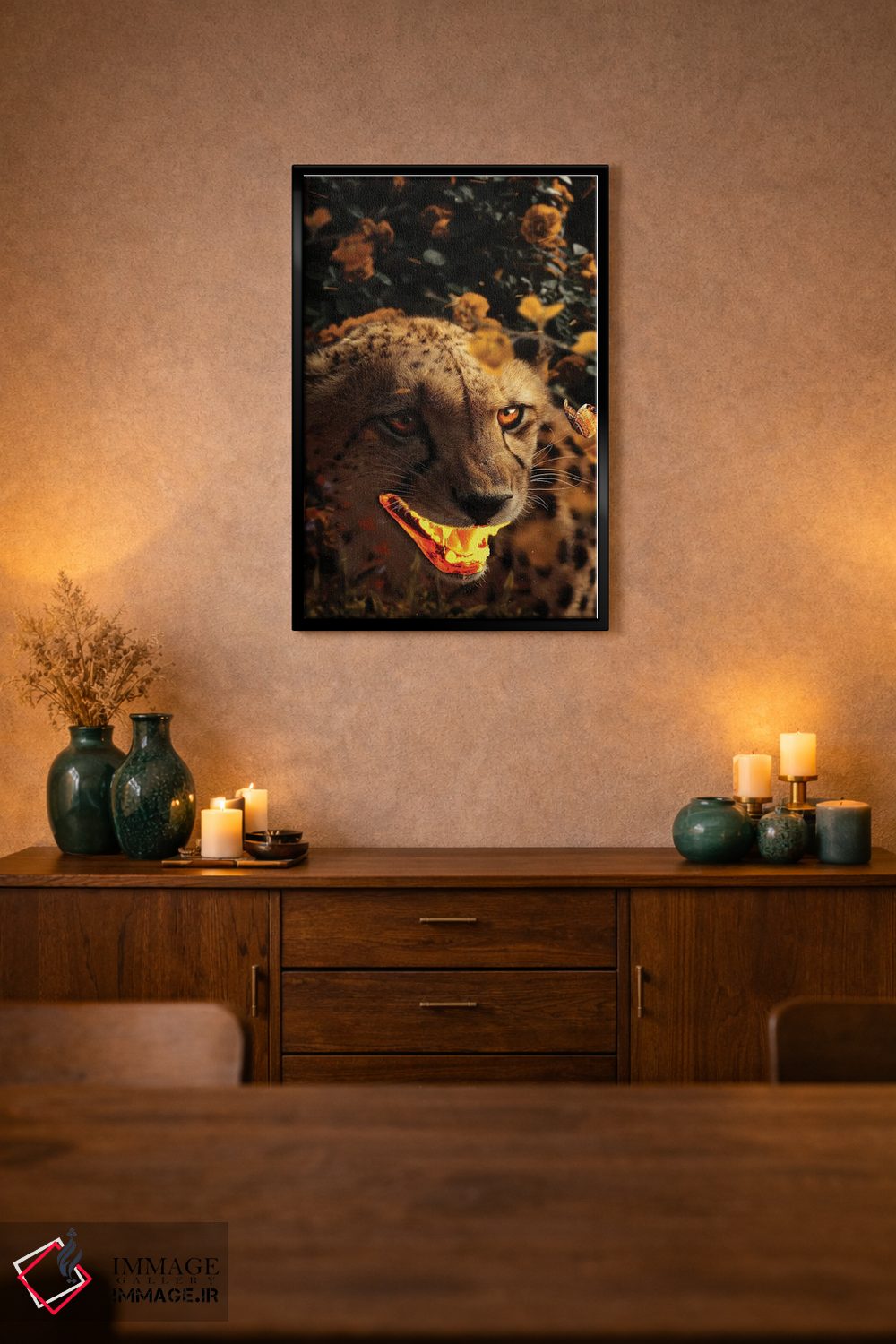 تابلو دکوراتیو یوزپلنگ طلایی اثر میلوش کارانوویچ - D2B