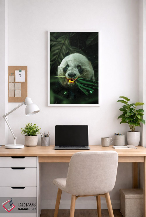 تابلو دکوراتیو پاندای طلایی اثر میلوش کارانوویچ - D2W