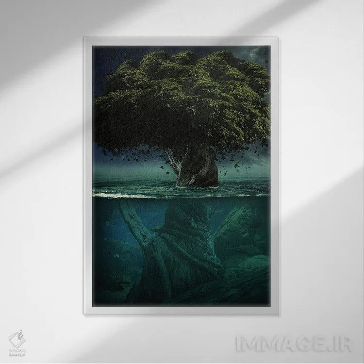 تابلو دکوراتیو تنها در اعماق اثر میلوش کارانوویچ - نمای قابدار سفید