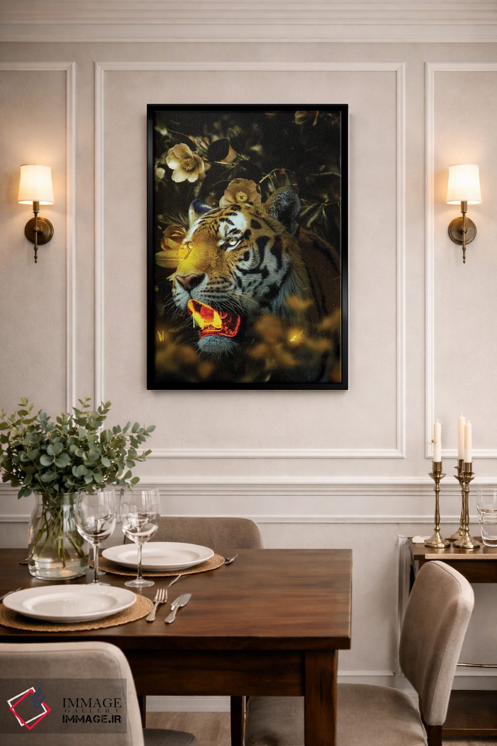 تابلو دکوراتیو ببر طلایی اثر میلوش کارانوویچ - D3B