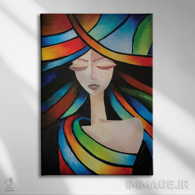 تابلو دکوراتیو رویاهای رنگارنگ اثر کوپتسووا آرت - نمای روبهرو روی دیوار