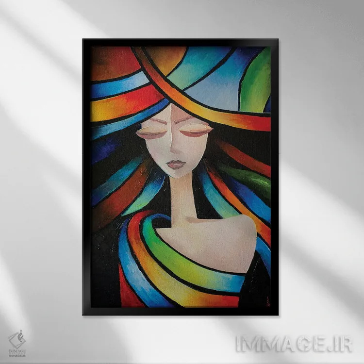تابلو دکوراتیو رویاهای رنگارنگ اثر کوپتسووا آرت - نمای قابدار مشکی