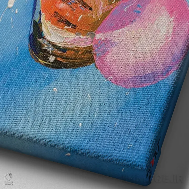 تابلو دکوراتیو دوست دارم فوت کنم اثر کوپتسووا آرت - نمای نزدیک بافت بوم