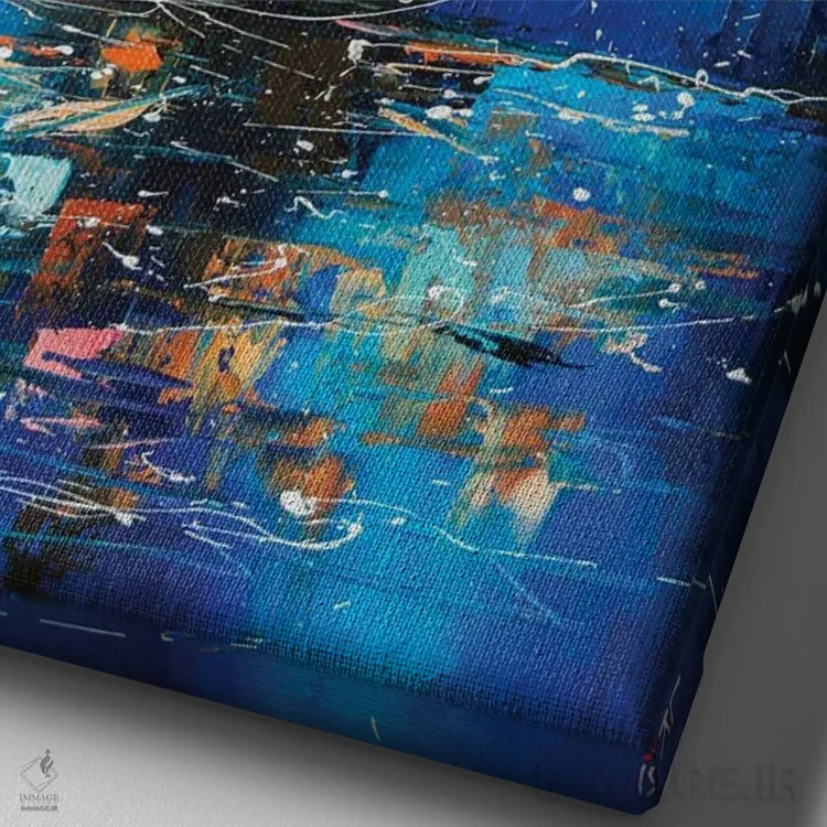 تابلو انتزاعی کشتی ارواح ۲ اثر کوپتسووا آرت - نمای نزدیک بافت بوم