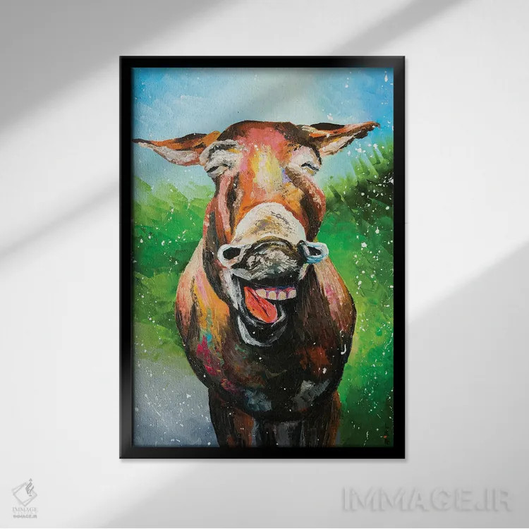 تابلو دکوراتیو آیا حیوانات لبخند می زنند؟ اثر کوپتسووا آرت - نمای قابدار مشکی