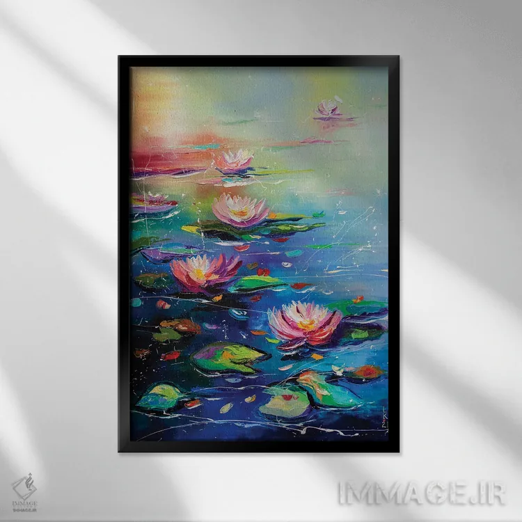 تابلو دکوراتیو برکه زیبا اثر کوپتسووا آرت - نمای قابدار مشکی