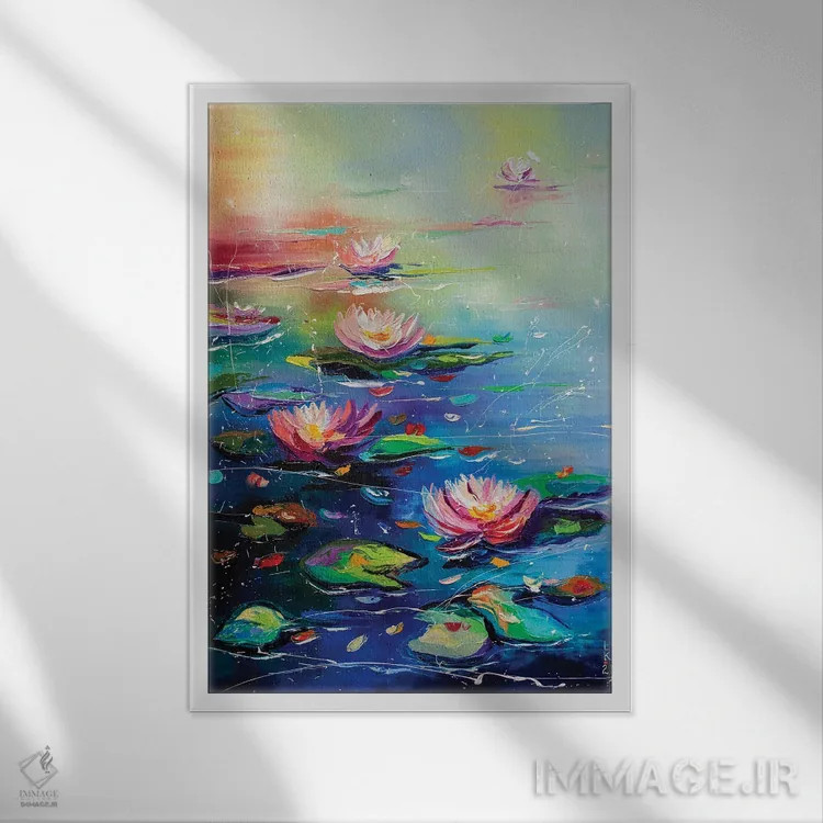 تابلو دکوراتیو برکه زیبا اثر کوپتسووا آرت - نمای قابدار سفید