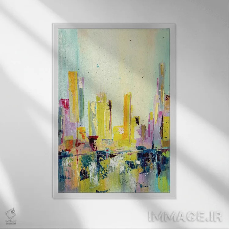 تابلو انتزاعی پایان تابستان اثر کوپتسووا آرت - نمای قابدار سفید