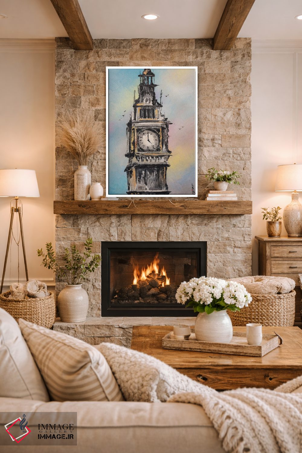 تابلو دکوراتیو ساعت پنج اثر کوپتسووا آرت - D1W