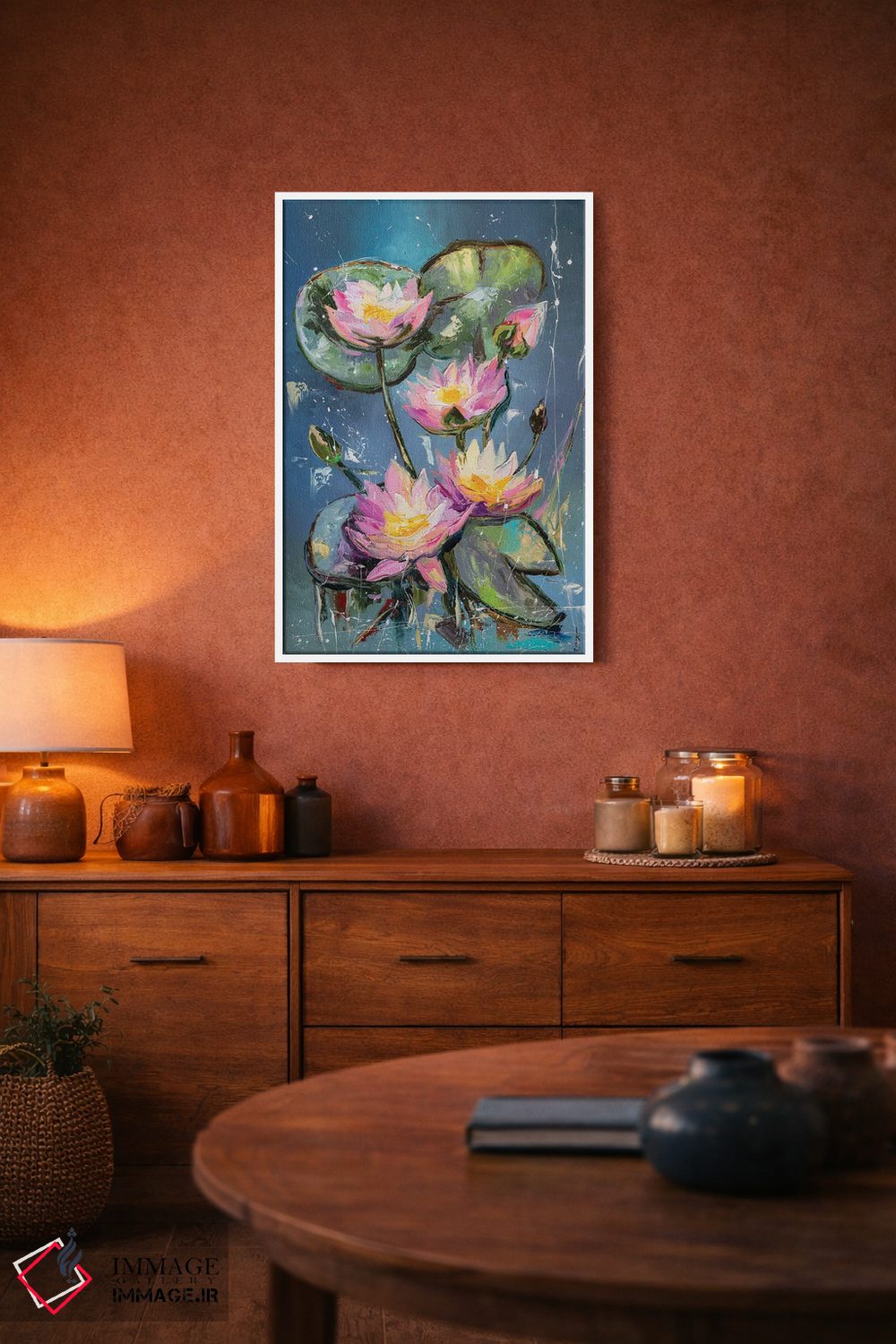 تابلو دکوراتیو نیلوفرهای آبی اثر کوپتسووا آرت - D4W
